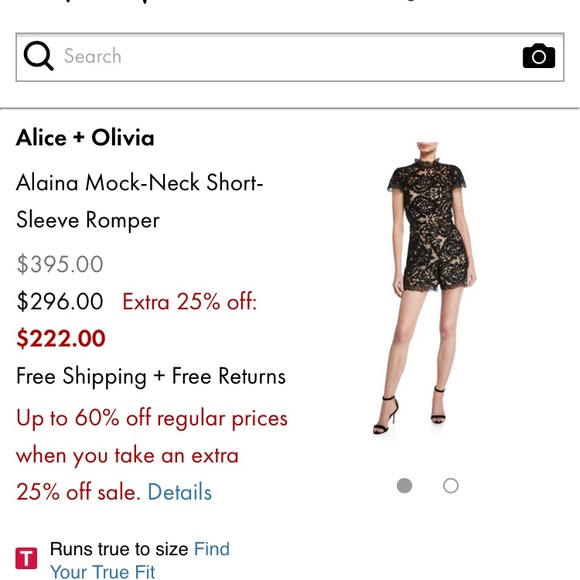 RARE Alice + Olivia Lace Romper - Picture 1 of 6
